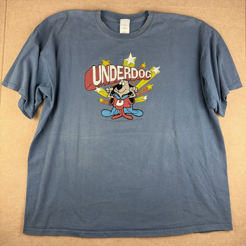 Vintage Underdog Shirt Mens XXL Blue Cartoon TV Graphic Retro Comic Tee